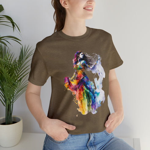 Rainbow Belly Dancer's Pose - Short Sleeve Tee